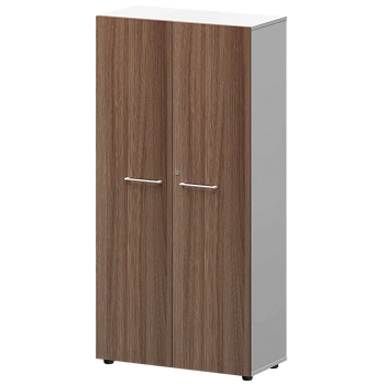 Шкаф высокий закрытый СМШ48F(Б) Темный шимо/Белый 792x362x1595 Кортез