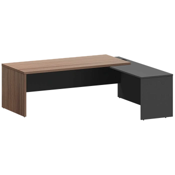 Стол руководителя правый KZP-22R Темный шимо/Графит 2200x2000x750 Кортез