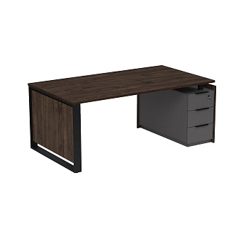 15СОУ.2010 Стол рабочий на опорной угл тумбе, с ящ (метаб), с замком (2060*1030*750)