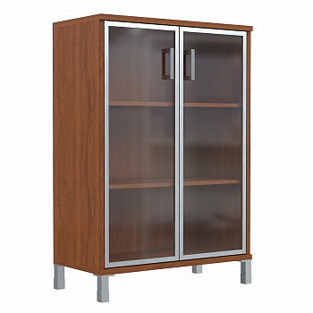 ШКАФ ШИРОКИЙ СО СТЕКЛЯННЫМИ ДВЕРЬМИ В АЛ.РАМЕ В 420.7 (900X450X1310)
