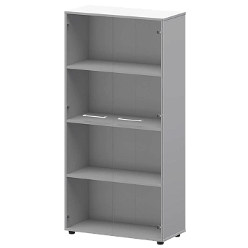 Шкаф высокий со стеклом СМШ48S(Б) Белый 792x380x1595 Кортез