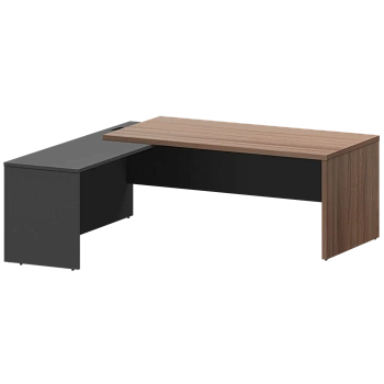 Стол руководителя левый KZP-20L Темный шимо/Графит 2000x2000x750 Кортез