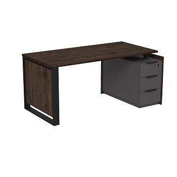 15СОУ-КЗ-ШД.1608 Стол рабочий на опорной угл тумбе, с ящ, с код замком (1660*884*750)