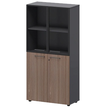 Шкаф высокий комб. СМШ48.28F.28RS Темный шимо/Графит 792x380x1595 Кортез