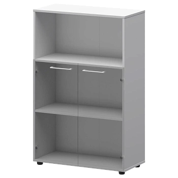 Шкаф средний с нишей со стеклом СМШ38.28S(Б) Белый 792x380x1190 Кортез