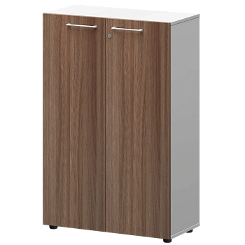 Шкаф средний закрытый СМШ38F(Б) Темный шимо/Белый 792x362x1190 Кортез