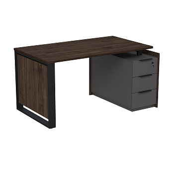 15СОУ.1408 Стол рабочий на опорной угл тумбе, с ящ (метаб), с замком (1460*884*750)