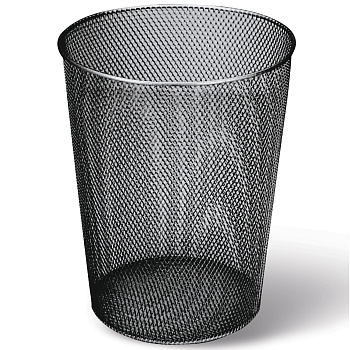 Корзина для бумаг, 9 л, металлическая, черная, BRAUBERG
