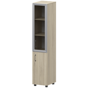 К-932,К-936,К-940,КФ-936,КФ-939 Стеллаж комбинированный узкий с стеклянным фасадом в алюминиевой раме правый 360x420x2000 mm