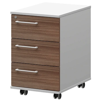 Тумба мобильная/подвесная правая KZT-61R Темный шимо/Белый 416x568x648 Кортез