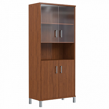 ШКАФ ШИРОКИЙ С ГЛУХОЙ И СТЕКЛЯННОЙ ДВЕРЬМИ В 430.10 (900X450X2054)