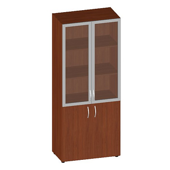 ФР-6.0+КН-4.0+(60.0+С174)*2 Шкаф широкий высокий с тонир. стеклом в алюм. раме (без топа) 800?450?1945