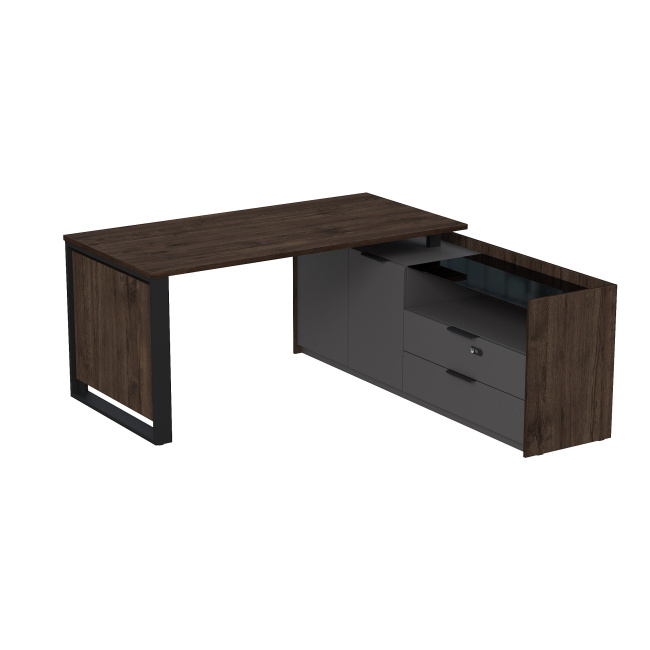 15СОД-КЗ-ШД.1608 Стол рабочий на опорной двусост тумбе, с ящ, с код замком (1660*1768*750)