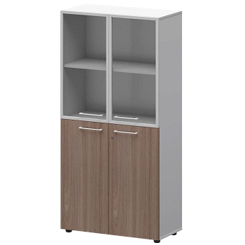 Шкаф высокий комб. СМШ48.28F.28RS(Б) Темный шимо/Белый 792x362x1595 Кортез