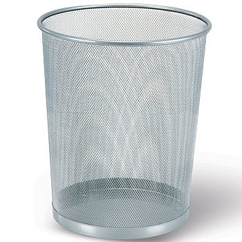 Корзина для бумаг, БОЛЬШАЯ, 20 л, металлическая, серебристая, BRAUBERG
