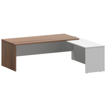 Стол руководителя правый KZP-22R Темный шимо/Белый 2200x2000x750 Кортез