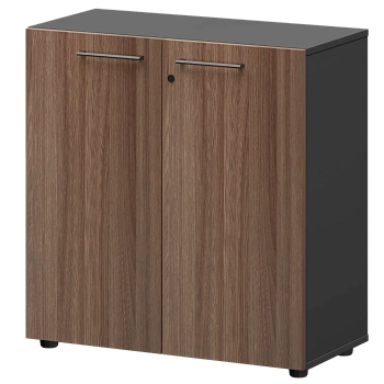 Шкаф низкий закрытый СМШ28F Темный шимо/Графит 792x380x811 Кортез