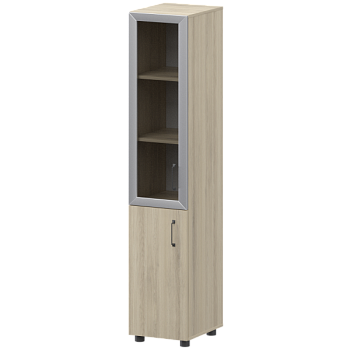 К-932,К-936,К-939,КФ-936,КФ-939 Стеллаж комбинированный узкий с стеклянным фасадом в алюминиевой раме левый 360x420x2000 mm