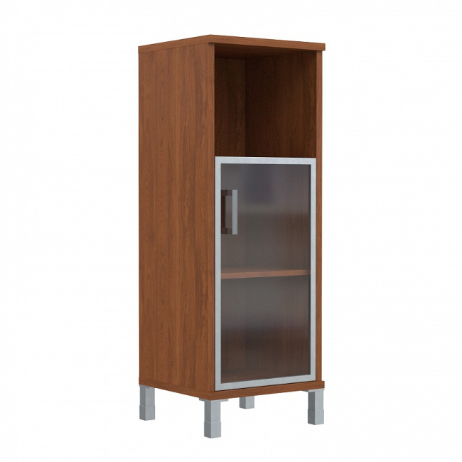 ШКАФ УЗКИЙ СО СТЕКЛЯННОЙ ДВЕРЬЮ В АЛ.РАМЕ В 421.4 R(475X450X1310)