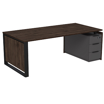 15СОУ-КЗ-ШД.2010 Стол рабочий на опорной угл тумбе, с ящ, с код замком (2060*1030*750)