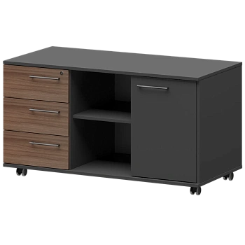 Креденция левая KZT-62L Темный шимо/Графит 1200x568x648 Кортез