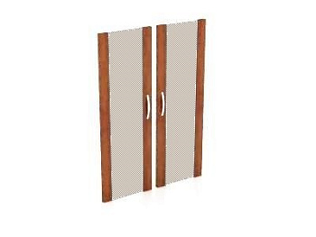 КОМПЛЕКТ СТЕКЛЯННЫХ ДВЕРЕЙ В РАМКЕ МДФ КН-4.5 (792X18X1140)