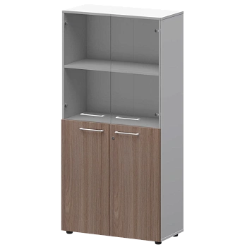 Шкаф высокий комб. СМШ48.28F.28S(Б) Темный шимо/Белый 792x362x1595 Кортез