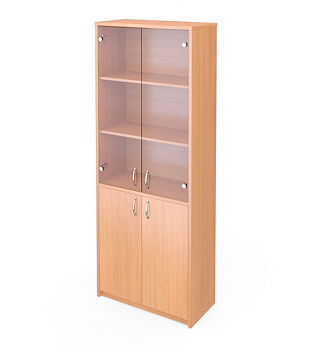 А-310 стеллаж+  А-СТЛ310 ПРОЗР. двери стеклянные (770Х370Х2000)