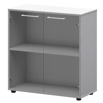 Шкаф низкий со стеклом СМШ28S(Б) Белый 792x380x811 Кортез