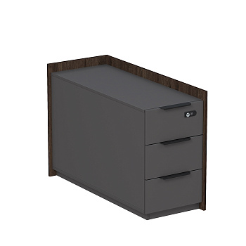 15ТОУЯ-КЗ.610 Тумба опорная, угл, с ящ (метаб), с код замком (универс: прав/лев) (984*404*670)