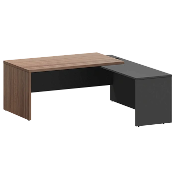 Стол руководителя правый KZP-18R Темный шимо/Графит 1800x2000x750 Кортез