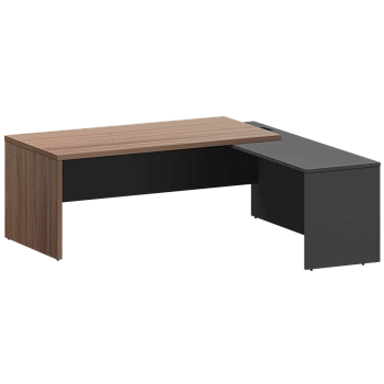 Стол руководителя правый KZP-20R Темный шимо/Графит 2000x2000x750 Кортез