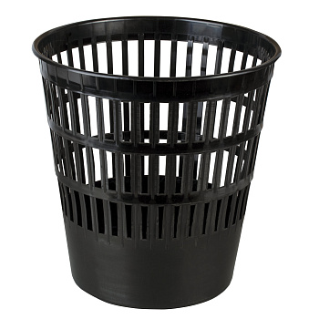 Корзина для бумаг БОЛЬШАЯ, 16 л, сетчатая, черная, BRAUBERG