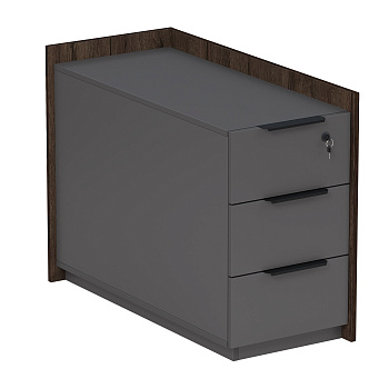 15ТОУЯ-ШД.609 Тумба опорная, угл, с ящ, с замком (универс: прав/лев) (884*404*670)