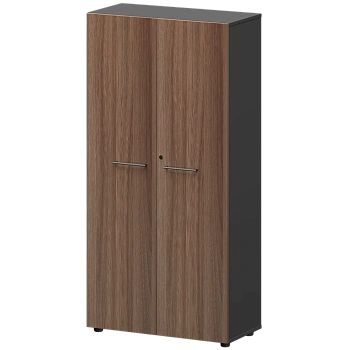 Шкаф высокий закрытый СМШ48F Темный шимо/Графит 792x380x1595 Кортез
