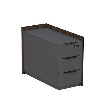 15ТОУЯ-КЗ.609 Тумба опорная, угл, с ящ (метаб), с код замком (универс: прав/лев) (884*404*670)