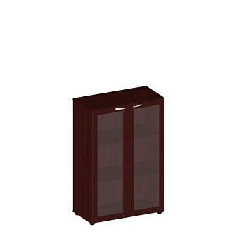 Шкаф широкий средний со стеклом в деревянной рамке МЛ-2.3+8.3 (812x412x1250)