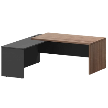 Стол руководителя левый KZP-18L Темный шимо/Графит 1800x2000x750 Кортез