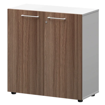 Шкаф низкий закрытый СМШ28F(Б) Темный шимо/Белый 792x362x811 Кортез