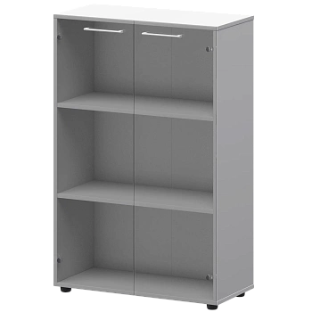 Шкаф средний со стеклом СМШ38S(Б) Белый 792x380x1190 Кортез