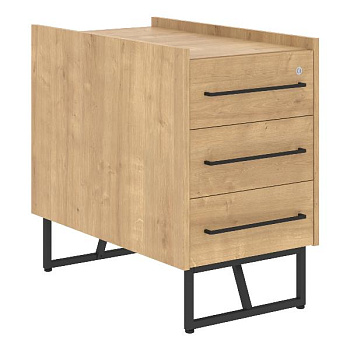 LLC-3D.A Тумба приставная LLC-3D.A Дуб Бофорд/Черный 461х800х750 LOFTIS