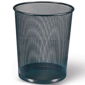 Корзина для бумаг БОЛЬШАЯ, 20 л, металлическая, черная, BRAUBERG