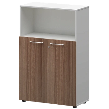 Шкаф средний с нишей СМШ38.28F(Б) Темный шимо/Белый 792x362x1190 Кортез