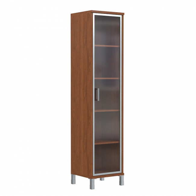 ШКАФ УЗКИЙ СО СТЕКЛЯННОЙ ДВЕРЬЮ В АЛ.РАМЕ В 431.8 R(475X450X2054)