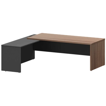 Стол руководителя левый KZP-22L Темный шимо/Графит 2200x2000x750 Кортез