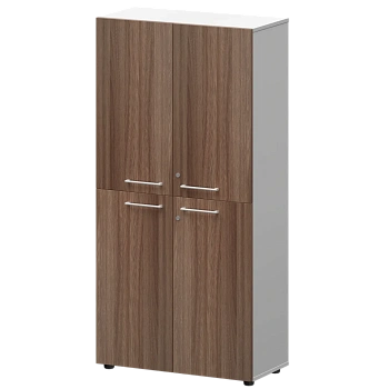 Шкаф высокий закрытый СМШ48.2.28F(Б) Темный шимо/Белый 792x362x1595 Кортез