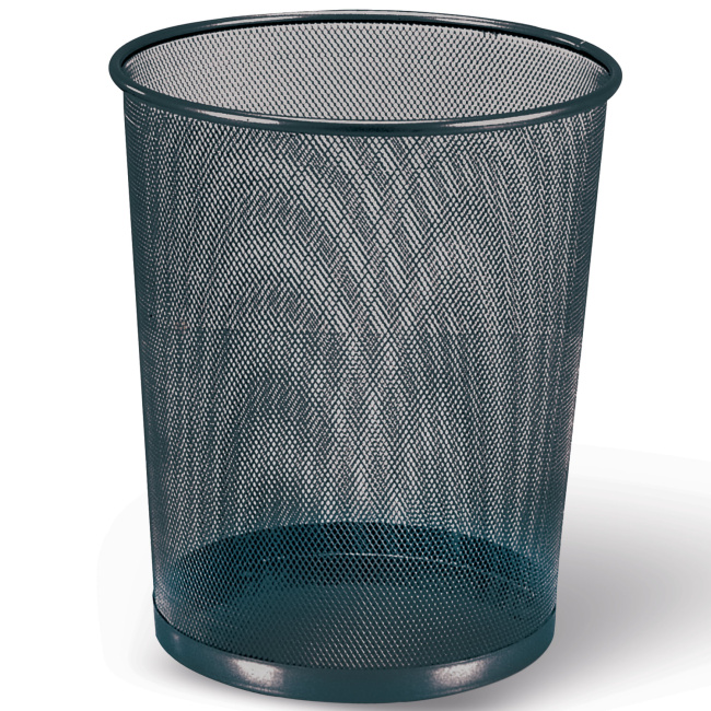 Корзина для бумаг БОЛЬШАЯ, 20 л, металлическая, черная, BRAUBERG