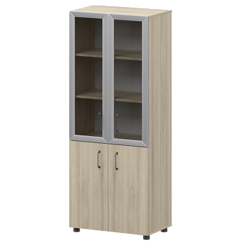 К-934,К-942,К-945,КФ-942,КФ-945 Стеллаж комбинированный с стеклянными фасадами в алюминиевой раме 720x420x2000 mm